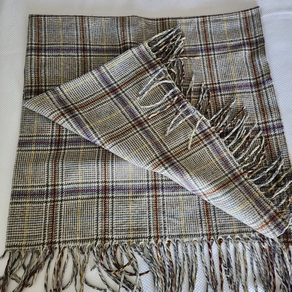 Plaid Throw Blanket - Gray, Red, Yellow
